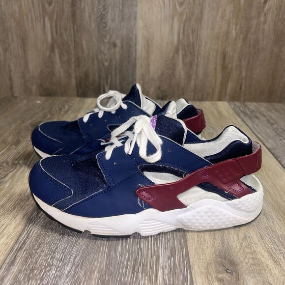 Nike Air Huarache Run Midnight Navy Blue Maroon 704951-404 Youth US Size 3Y - Picture 5 of 11